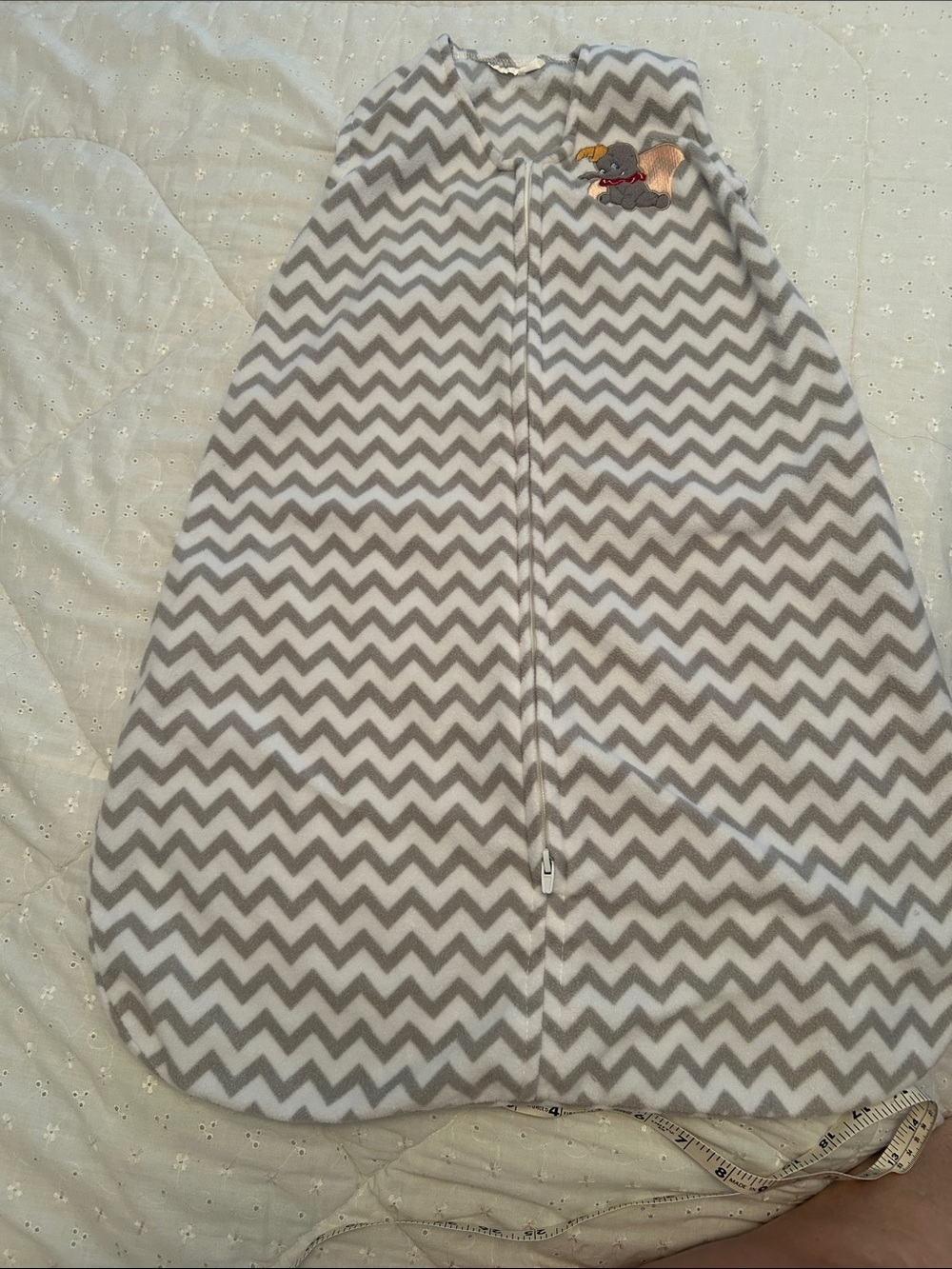 Unisex Gray and White Chevron Baby sleep Sack